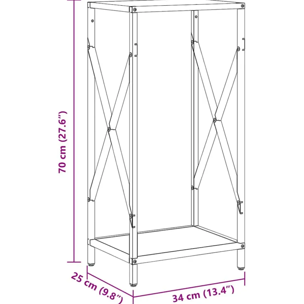 vidaXL Brandhoutrek 34x25x70 cm koudgewalst staal wit