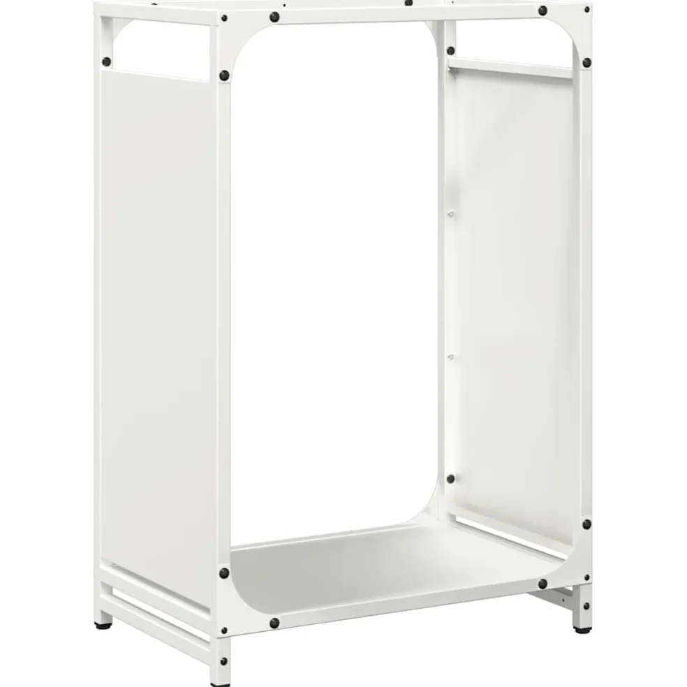vidaXL Brandhoutrek 44x28x65 cm koudgewalst staal wit