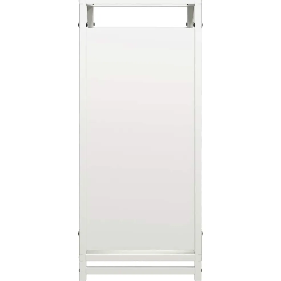 vidaXL Brandhoutrek 44x28x65 cm koudgewalst staal wit