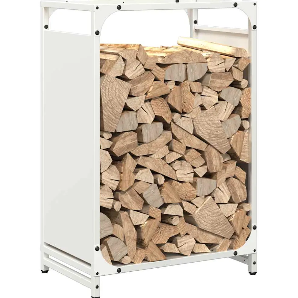 vidaXL Brandhoutrek 44x28x65 cm koudgewalst staal wit