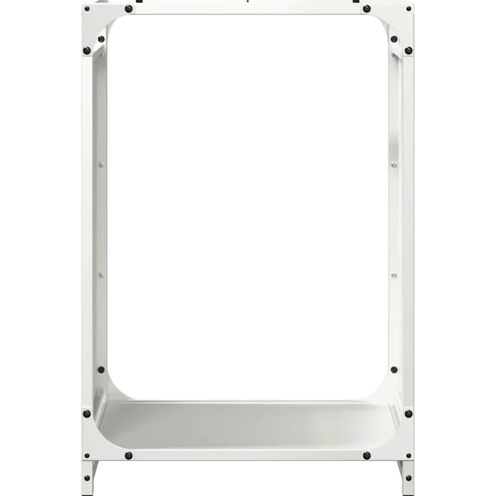 vidaXL Brandhoutrek 44x28x65 cm koudgewalst staal wit