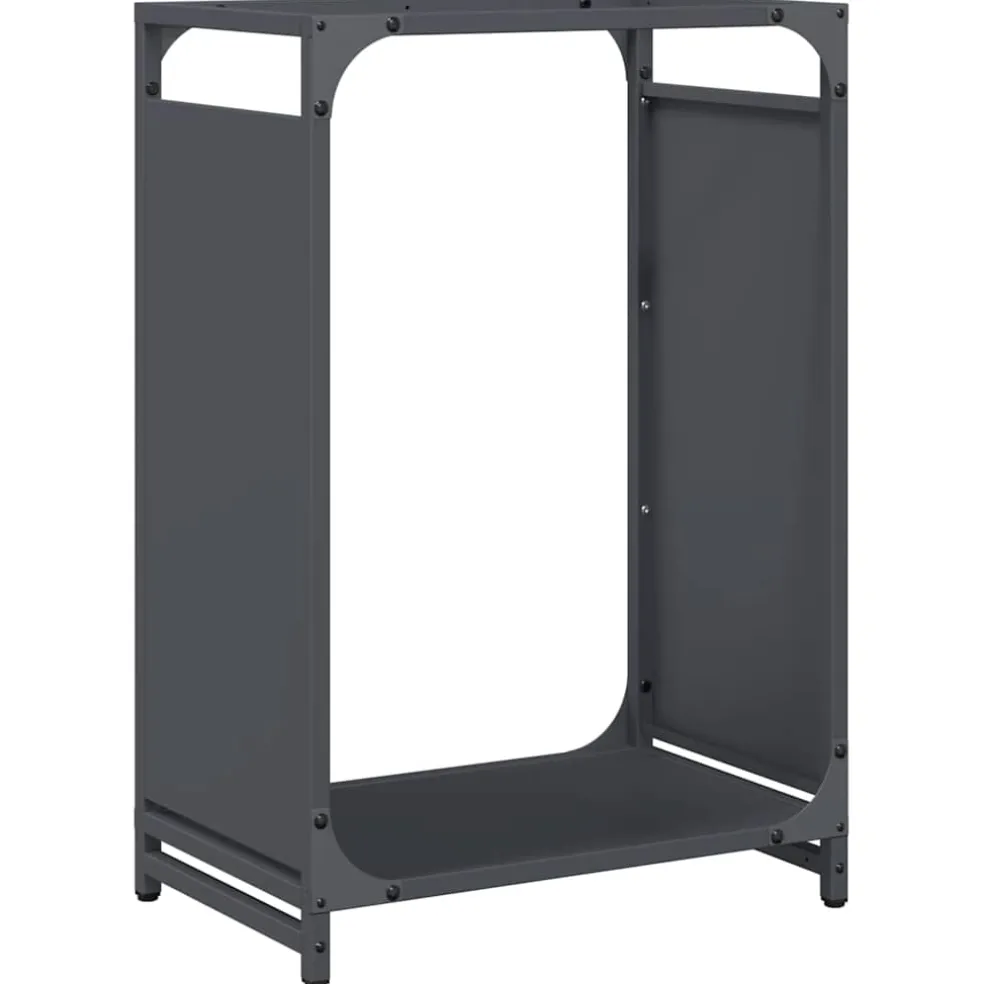 vidaXL Brandhoutrek 44x28x65 cm koudgewalst staal antracietkleurig