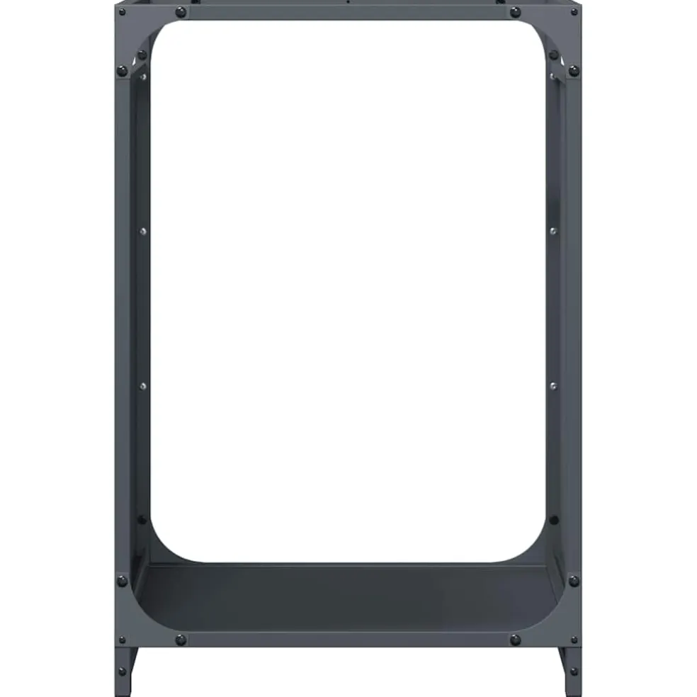 vidaXL Brandhoutrek 44x28x65 cm koudgewalst staal antracietkleurig