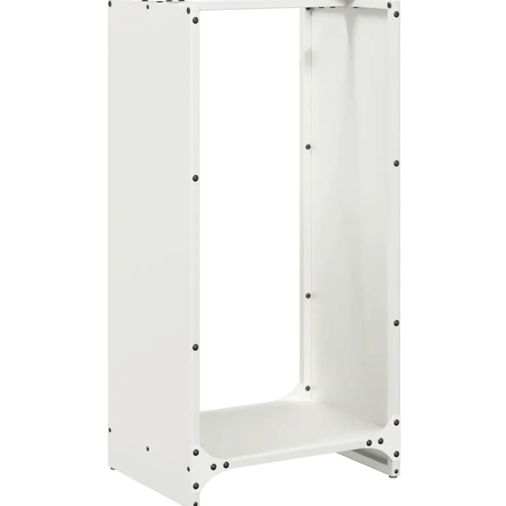 vidaXL Brandhoutrek 40x30x80 cm koudgewalst staal wit
