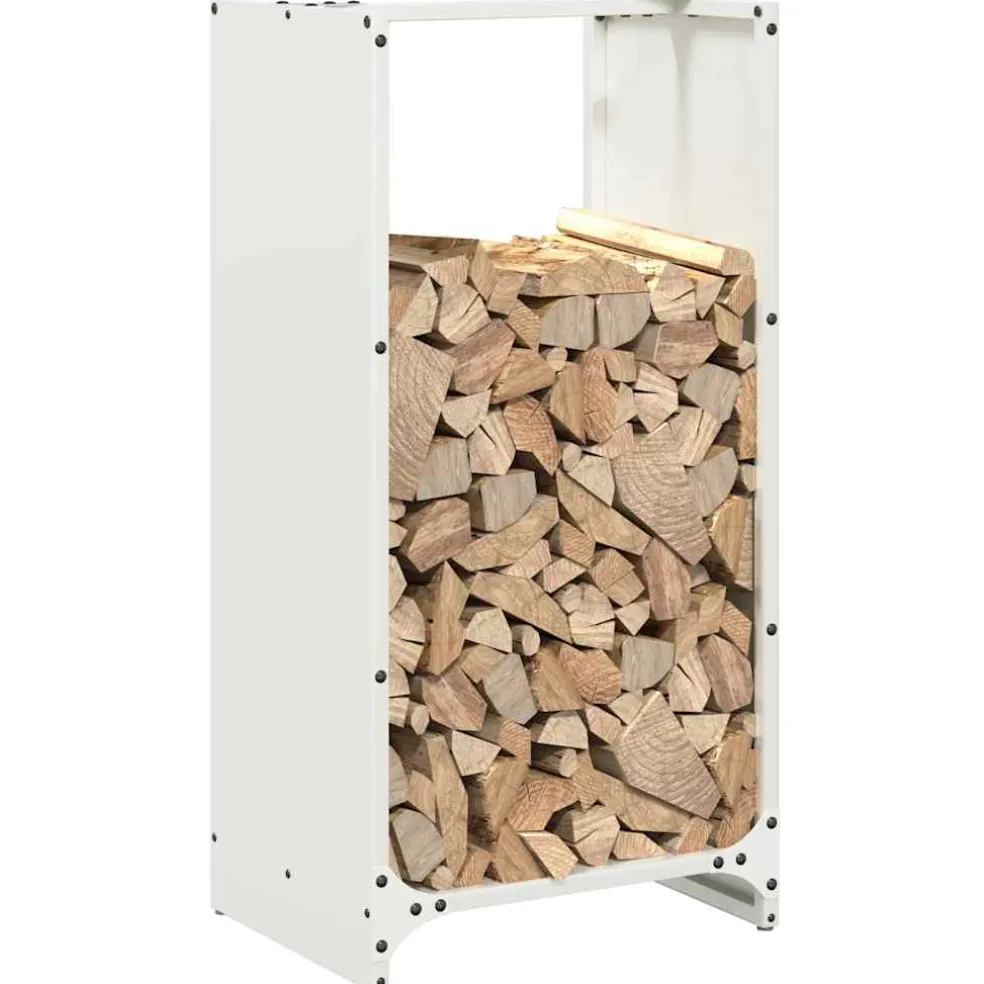 vidaXL Brandhoutrek 40x30x80 cm koudgewalst staal wit