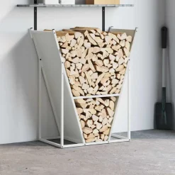vidaXL Brandhoutrek 69,5x35x81 cm koudgewalst staal olijfgroen