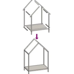 vidaXL Brandhoutrek 25x25x60 cm koudgewalst staal wit