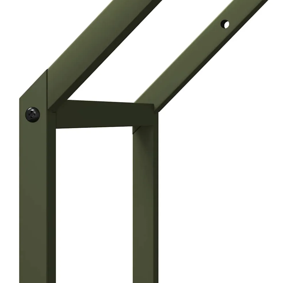 vidaXL Brandhoutrek 40x25x60 cm koudgewalst staal olijfgroen