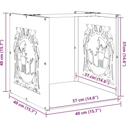 vidaXL Brandhoutrek 40x40x40 cm koudgewalst staal wit