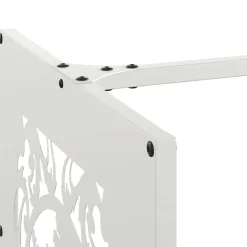 vidaXL Brandhoutrek 40x40x40 cm koudgewalst staal wit