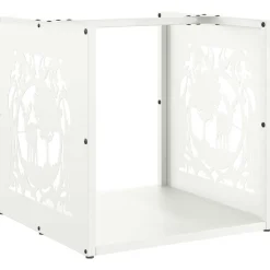 vidaXL Brandhoutrek 40x40x40 cm koudgewalst staal wit
