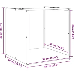 vidaXL Brandhoutrek 40x40x40 cm koudgewalst staal antracietkleurig