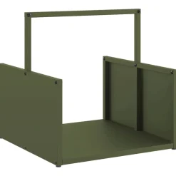 vidaXL Brandhoutrek 40x40x40 cm koudgewalst staal olijfgroen