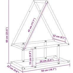 vidaXL Brandhoutrek 50x25x60 cm koudgewalst staal zwart