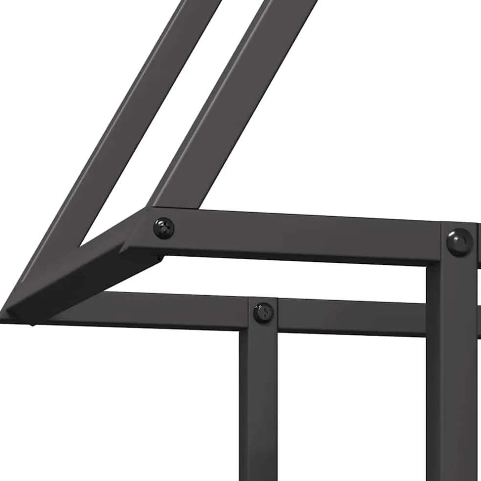 vidaXL Brandhoutrek 50x25x60 cm koudgewalst staal zwart