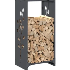 vidaXL Brandhoutrek 40x30x80 cm koudgewalst staal antraciet