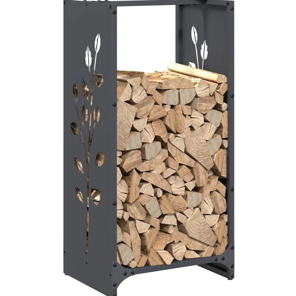 vidaXL Brandhoutrek 40x30x80 cm koudgewalst staal antraciet