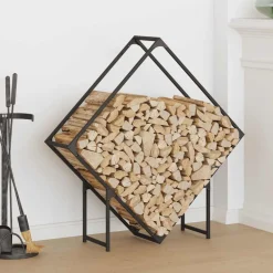 vidaXL Brandhoutrek 100x25x100 cm koudgewalst staal zwart