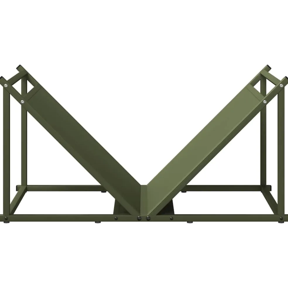 vidaXL Brandhoutrek 70x43x34,5 cm koudgewalst staal olijfgroen