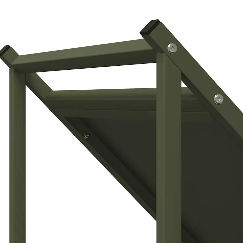 vidaXL Brandhoutrek 70x43x34,5 cm koudgewalst staal olijfgroen