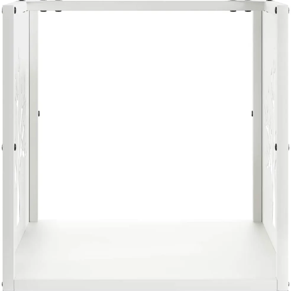 vidaXL Brandhoutrek 40x40x40 cm koudgewalst staal wit