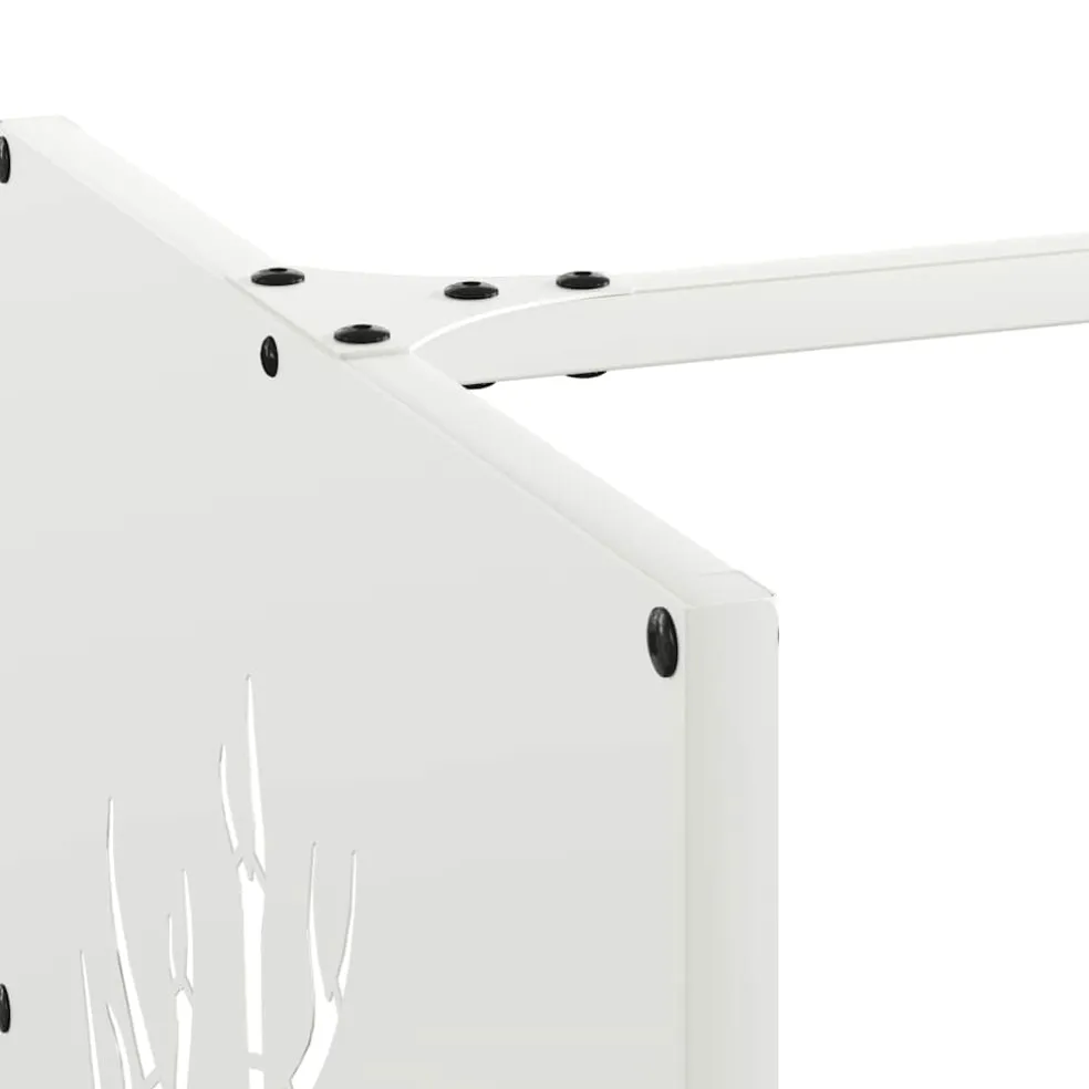 vidaXL Brandhoutrek 40x40x40 cm koudgewalst staal wit
