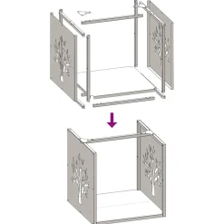 vidaXL Brandhoutrek 40x40x40 cm koudgewalst staal wit