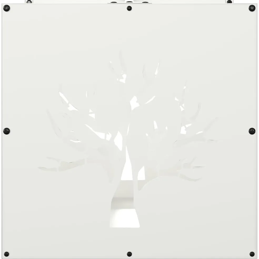 vidaXL Brandhoutrek 40x40x40 cm koudgewalst staal wit