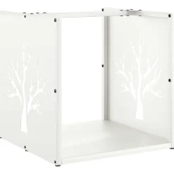 vidaXL Brandhoutrek 40x40x40 cm koudgewalst staal wit
