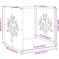vidaXL Brandhoutrek 40x40x40 cm koudgewalst staal wit
