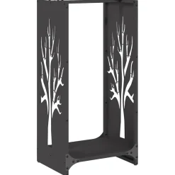 vidaXL Brandhoutrek 40x30x75 cm koudgewalst staal olijfgroen