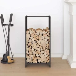 vidaXL Brandhoutrek 40x30x80 cm koudgewalst staal zwart