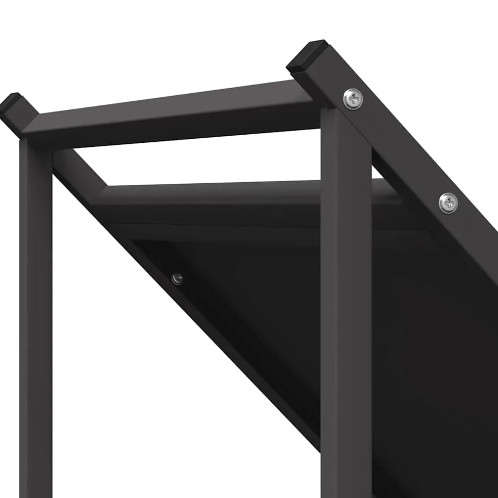 vidaXL Brandhoutrek 70x43x34,5 cm koudgewalst staal zwart