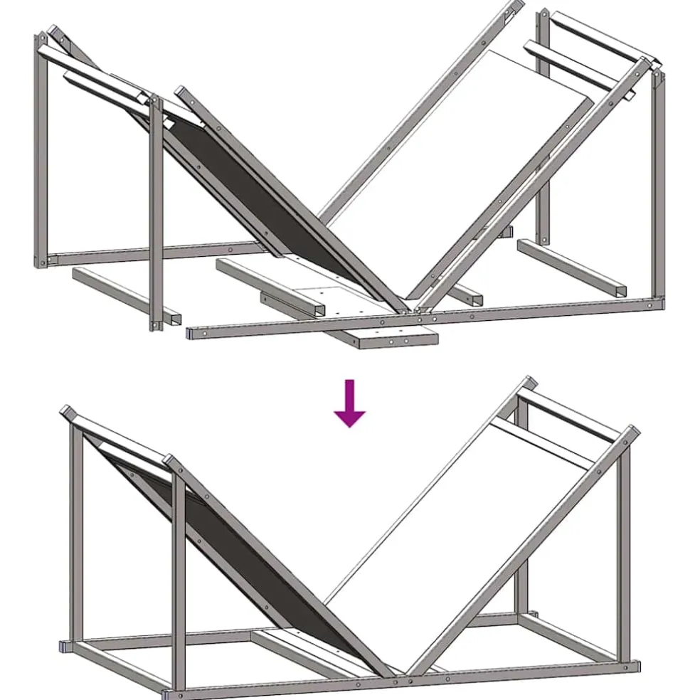 vidaXL Brandhoutrek 70x43x34,5 cm koudgewalst staal zwart