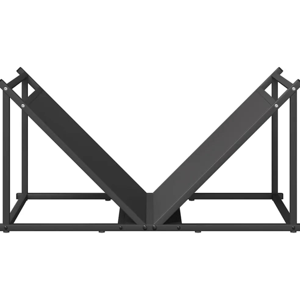 vidaXL Brandhoutrek 70x43x34,5 cm koudgewalst staal zwart
