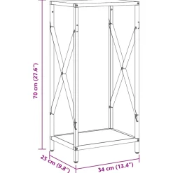 vidaXL Brandhoutrek 34x25x70 cm koudgewalst staal olijfgroen
