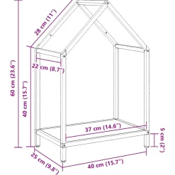 vidaXL Brandhoutrek 40x25x60 cm koudgewalst staal zwart