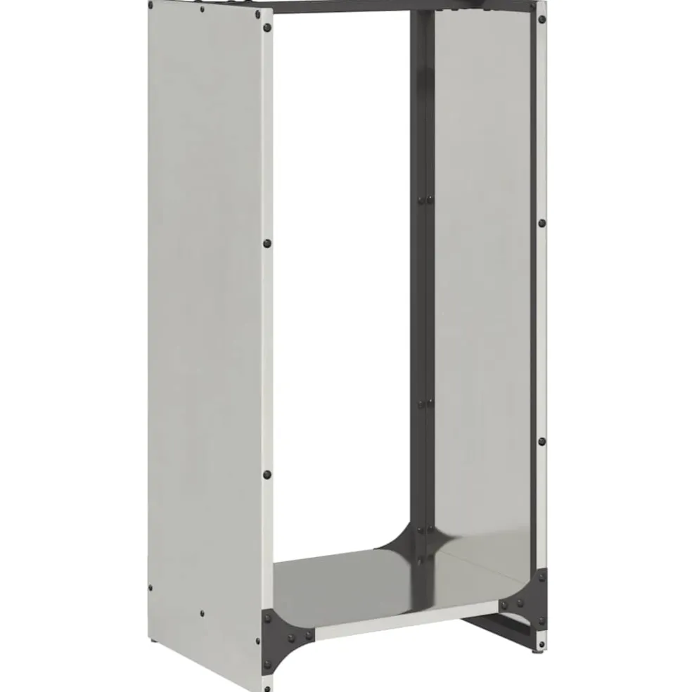 vidaXL Brandhoutrek 40x30x80 cm roestvrij staal