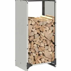 vidaXL Brandhoutrek 40x30x80 cm roestvrij staal