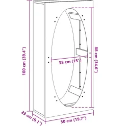 vidaXL Brandhoutrek 50x23x100 cm roestvrij staal