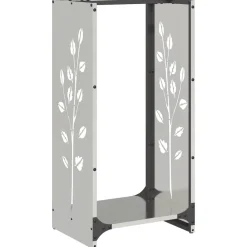 vidaXL Brandhoutrek 40x30x80 cm roestvrij staal