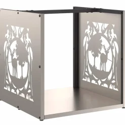 vidaXL Brandhoutrek 40x40x40 cm weervast staal