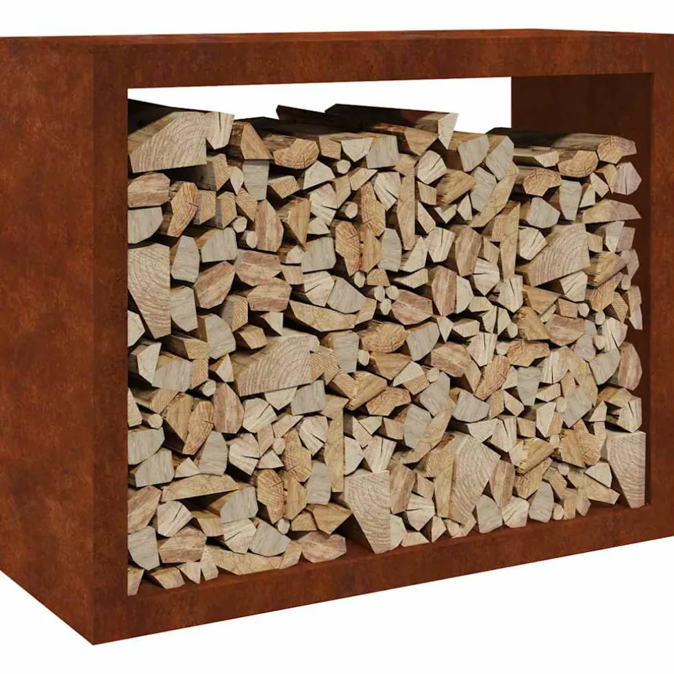 vidaXL Brandhoutrek 100x40x80 cm weervast staal