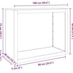 vidaXL Brandhoutrek 100x40x80 cm weervast staal