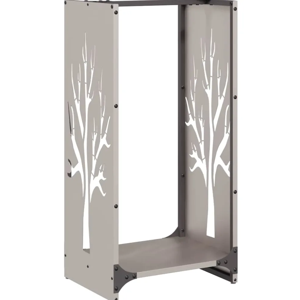 vidaXL Brandhoutrek 40x30x80 cm weervast staal
