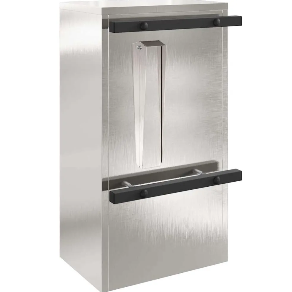 vidaXL Brievenbus met opslag Zilver 30 x 20 x 55 cm Roestvrij staal