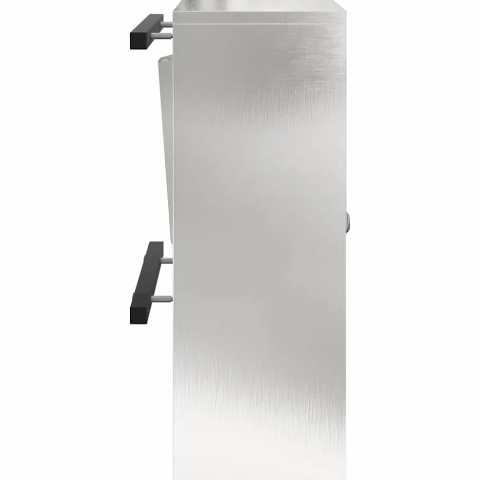 vidaXL Brievenbus met opslag Zilver 30 x 20 x 55 cm Roestvrij staal