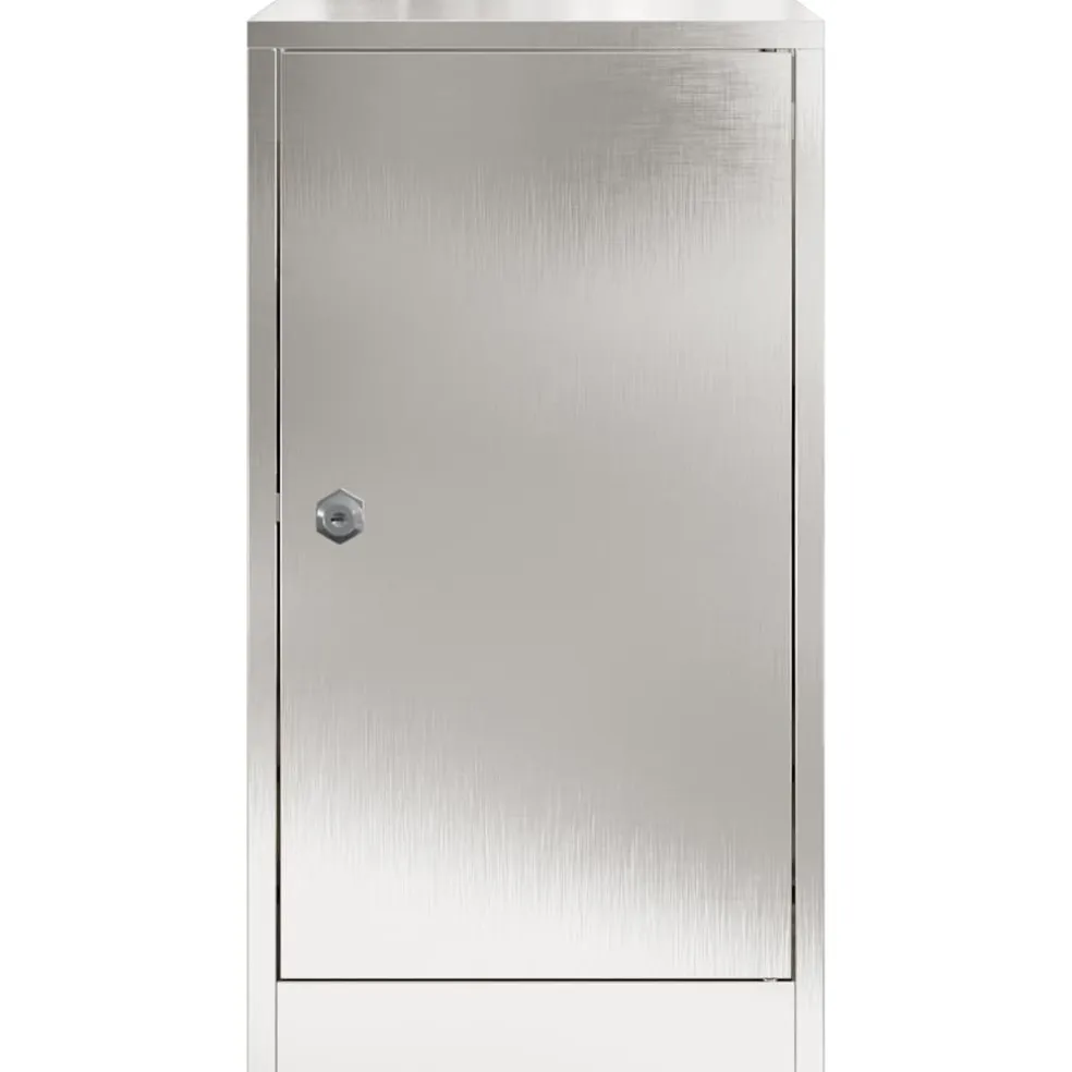 vidaXL Brievenbus met opslag Zilver 30 x 20 x 55 cm Roestvrij staal