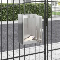 vidaXL Brievenbus met opslag Zilver 30 x 20 x 55 cm Roestvrij staal
