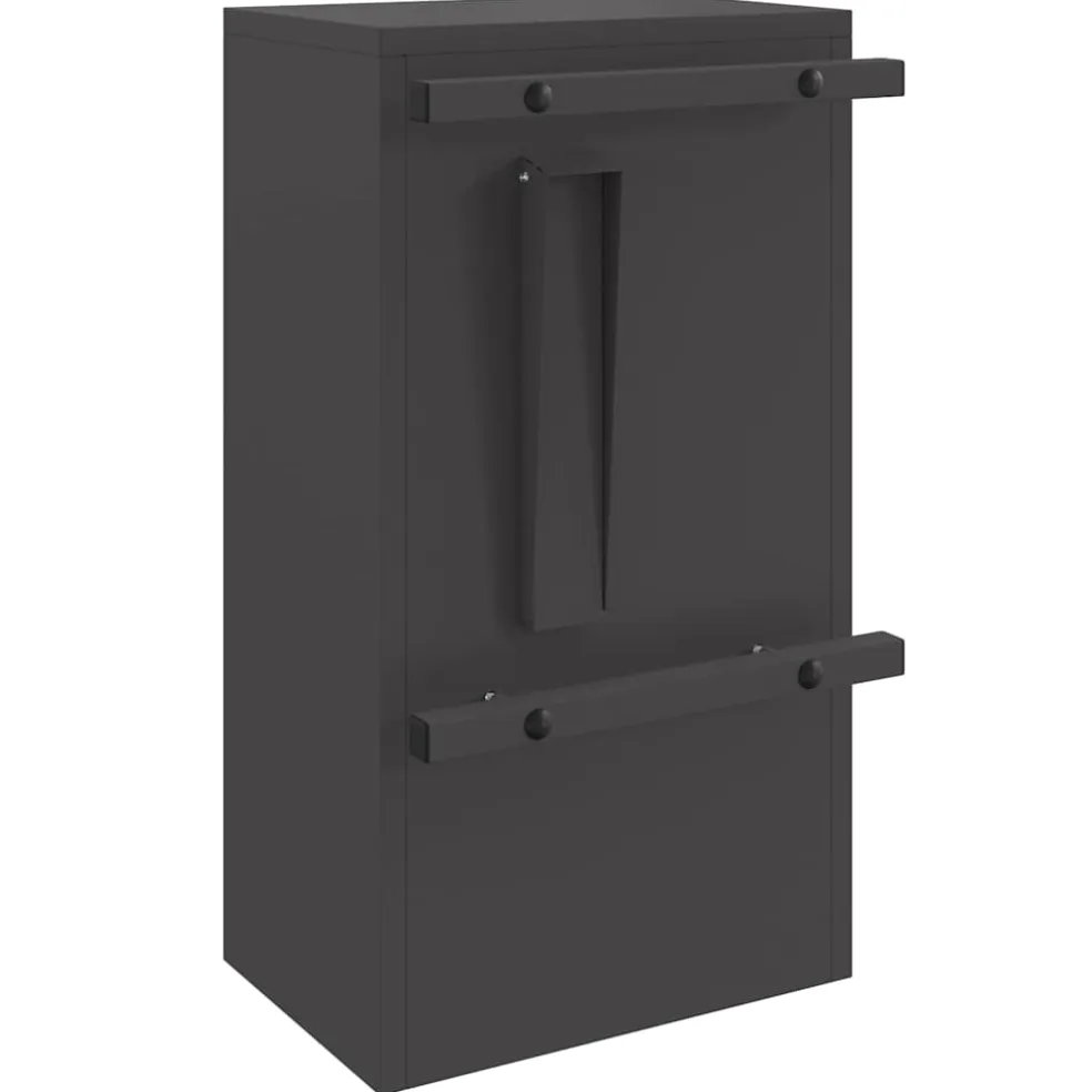 vidaXL Brievenbus met opslag met de deur Zwart 30 x 20 x 55 cm Staal